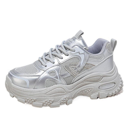 Damen Sneaker Sportlich Metallic Schuhe Frauen