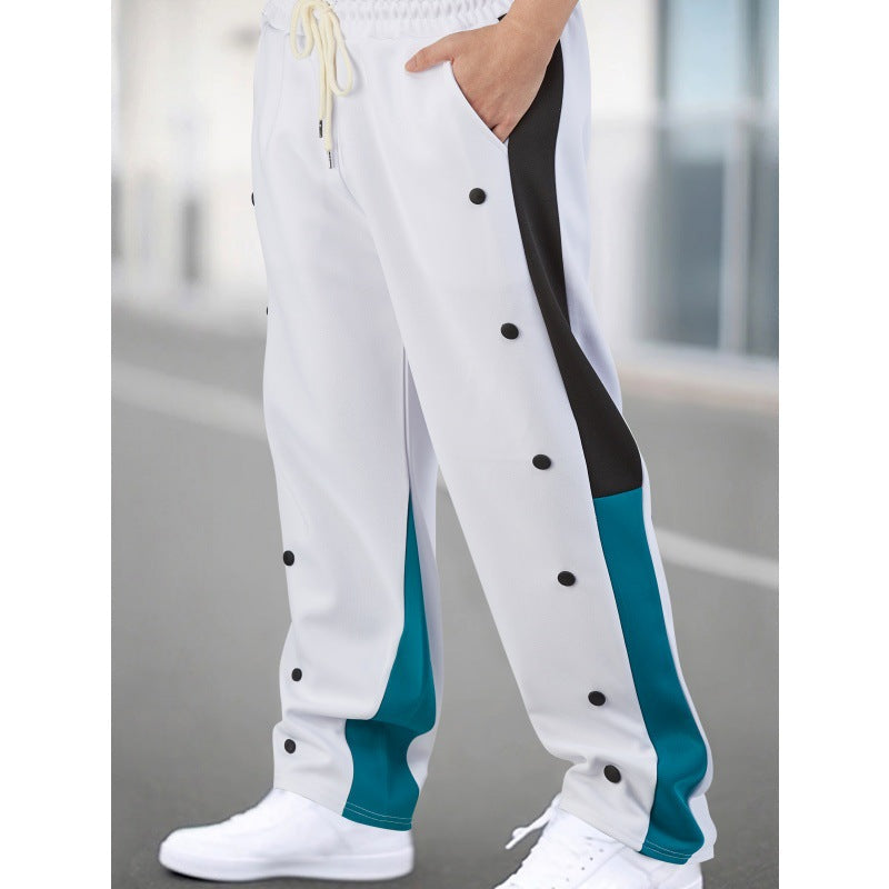 Herren Sport Hose Atmungsaktiv mit Druckknöpfen
