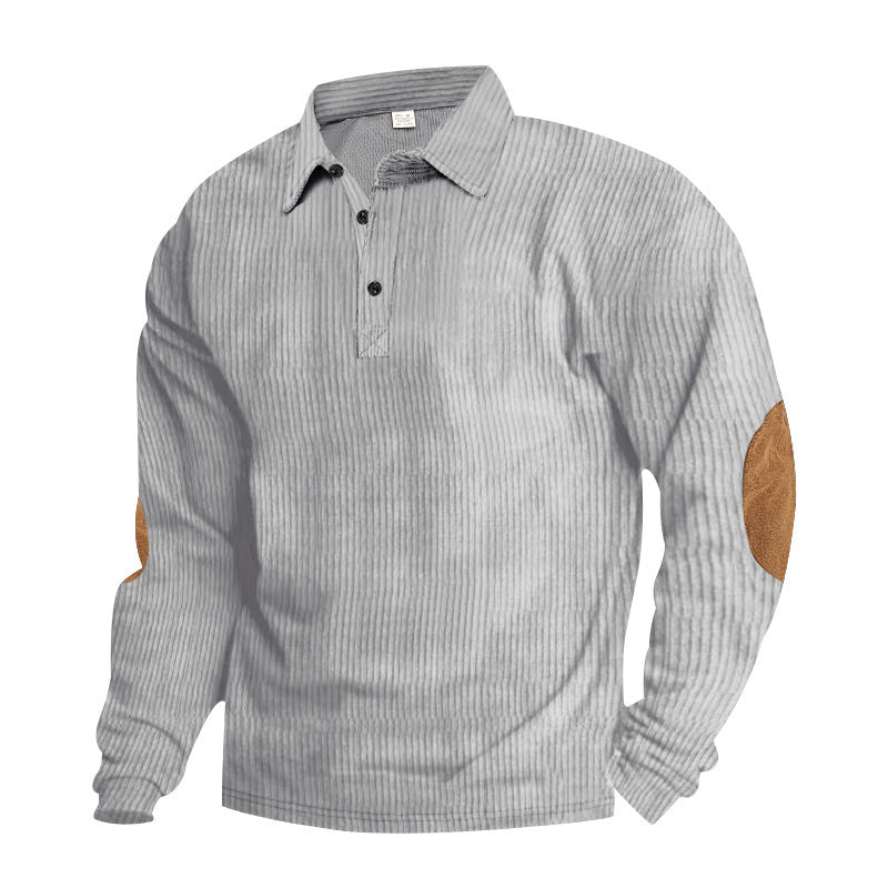 Herren Hemd Langarm Leder Details Modern