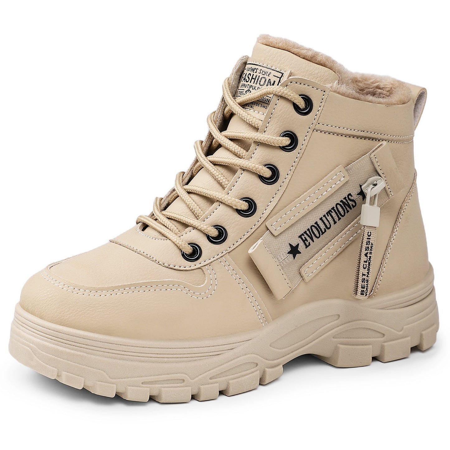 Damen Winterstiefel Warm gefüttert Trendy Schwarz
