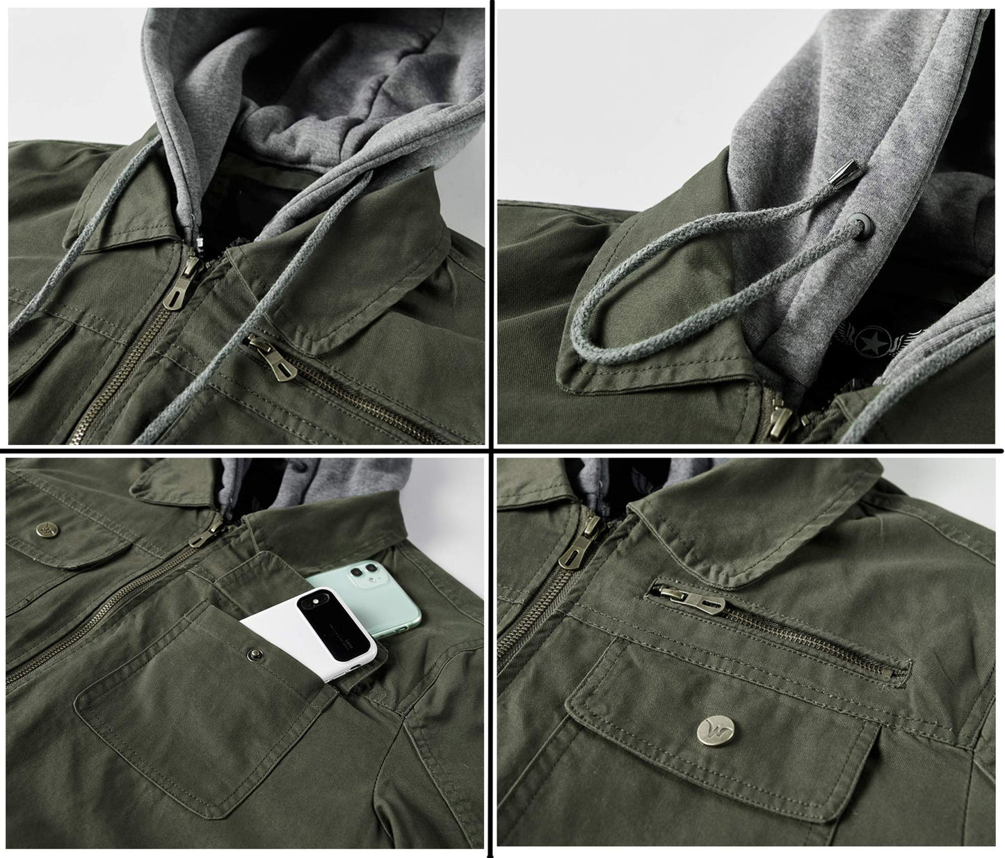 Herren Outdoor-Jacke Wasserdicht mit Kapuze und Innentaschen - BerlinGlamour