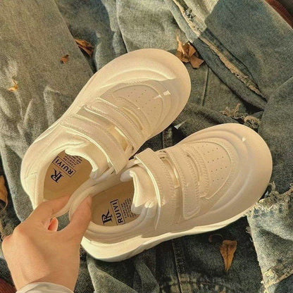 Damen Sneaker Plattform Komfortabel Mit Klettverschluss