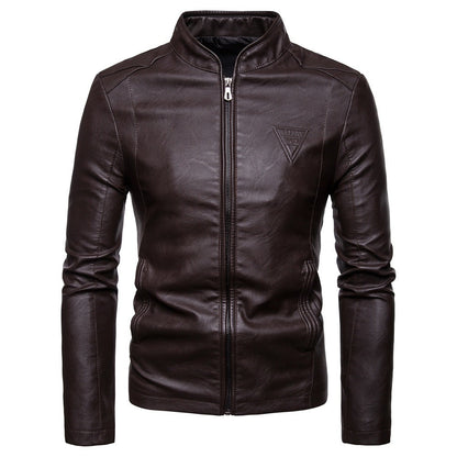 Lederjacke Herren Modern Slim Cut Schwarz