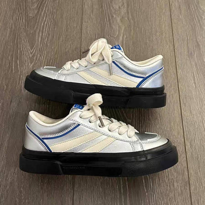 Damen Sneaker Glänzend Komfortabel Laufsohle