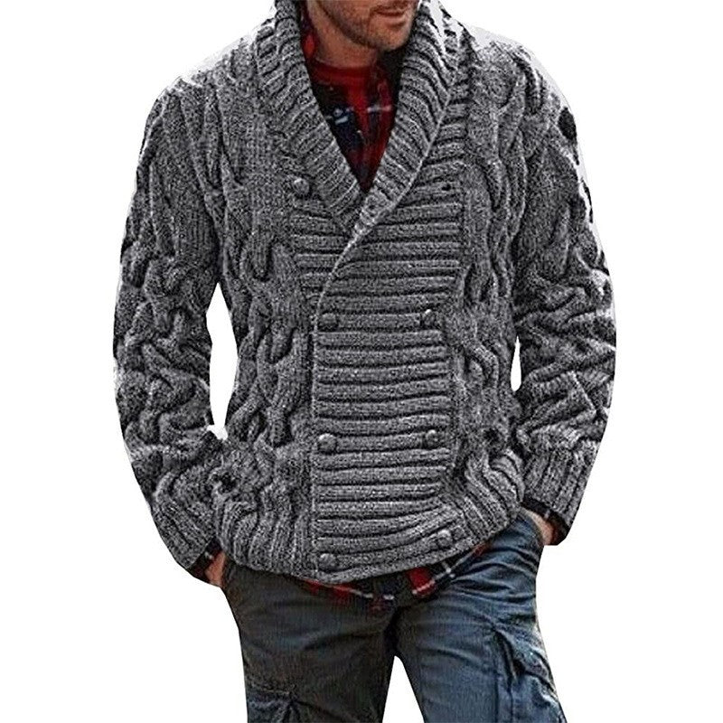 Herren Strickjacke Grobstrick Modern Zopfmuster