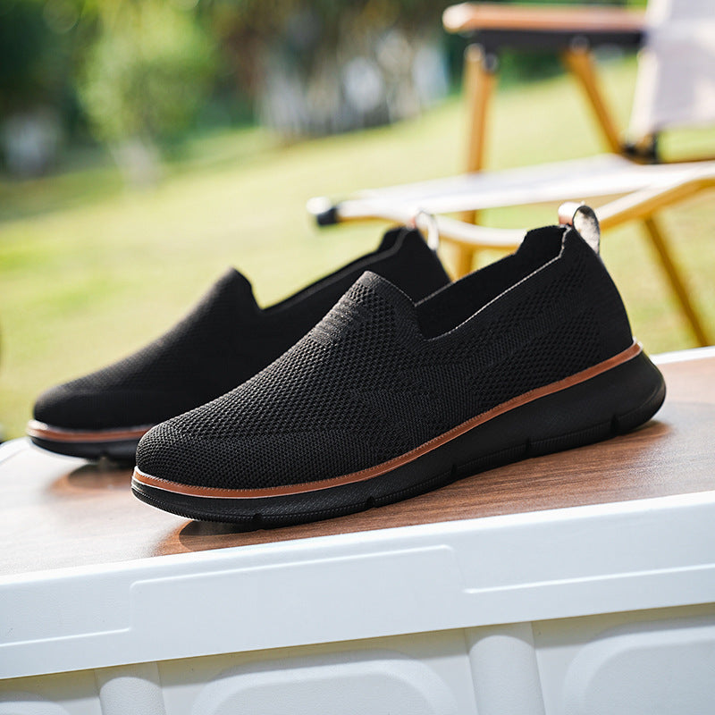 Damen Sneaker Atmungsaktiv Slip-On mit rutschfester Sohle Schwarz
