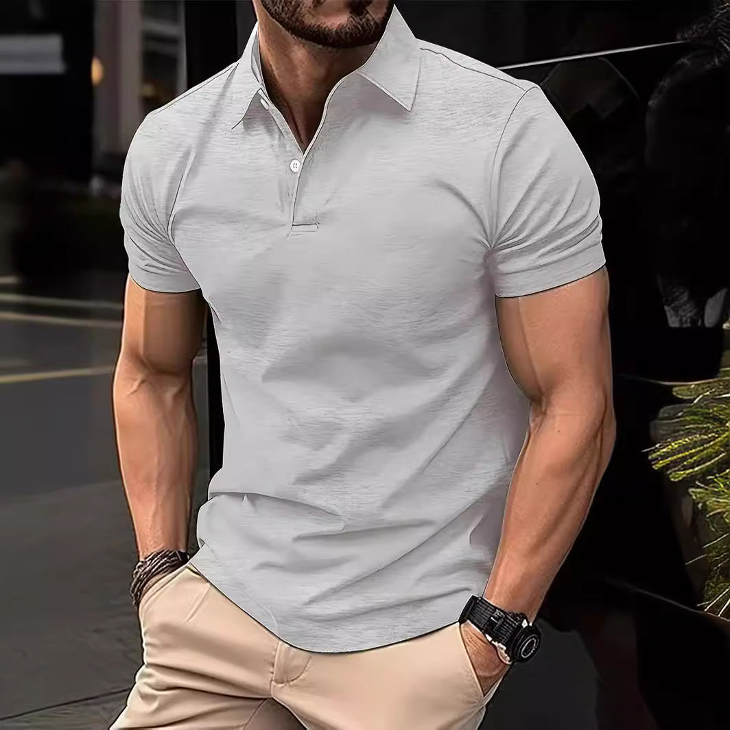 Herren Polohemd Slim Fit Atmungsaktiv Modern