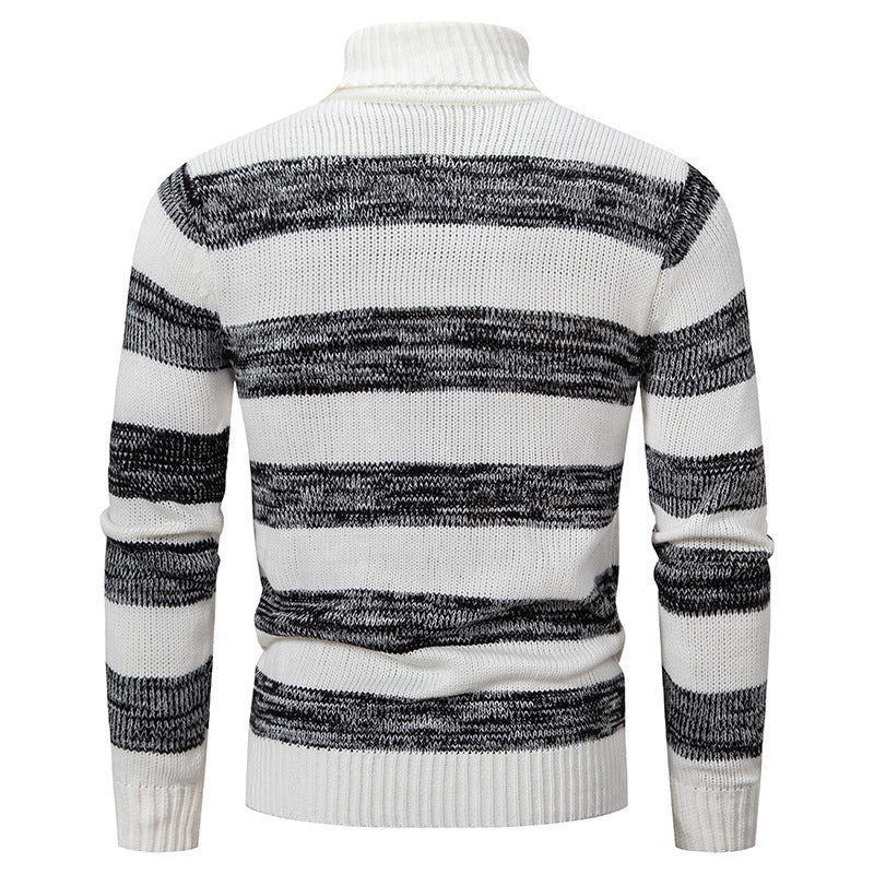 Herren Rollkragenpullover Streifenmuster Hochwertig Modisch