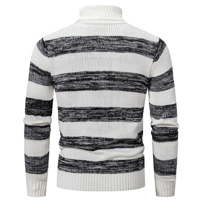 Herren Rollkragenpullover Streifenmuster Hochwertig Modisch