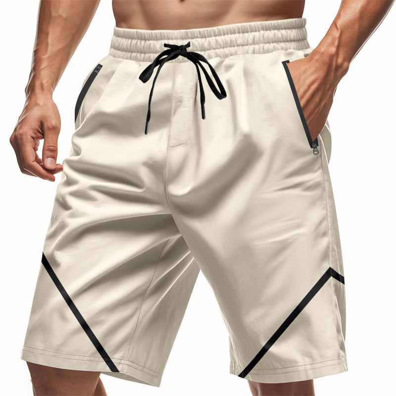 Herren Shorts Sportlich Elastisch Mit Reißverschlusstaschen