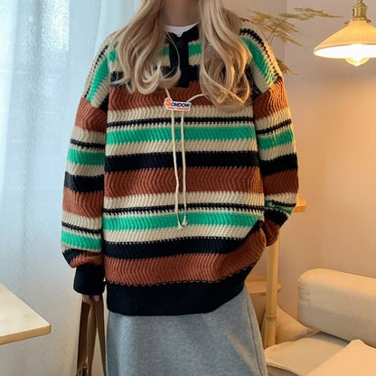 Herren Strickjacke Lässig Mit Kragen Und Kontraststreifen