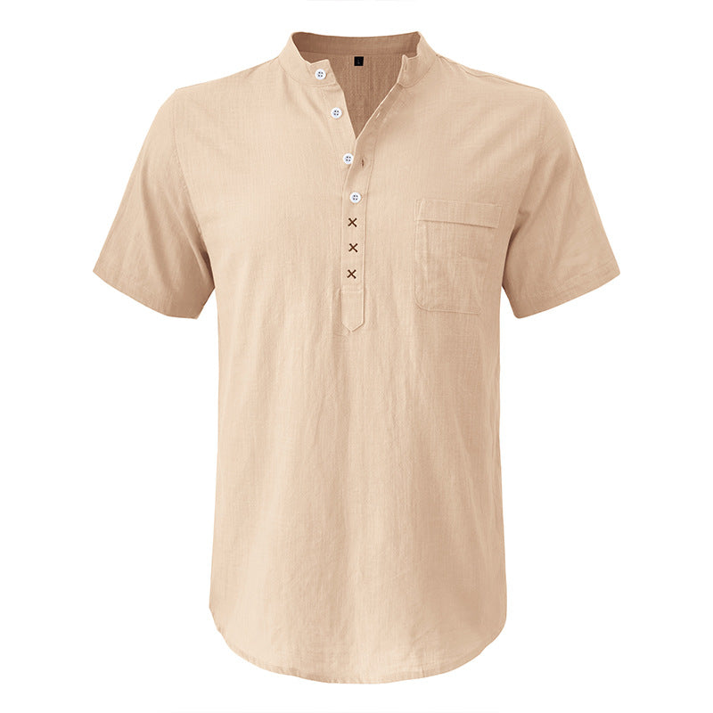 Herren Henley-Shirt Kurzarm atmungsaktiv mit Knopfleiste
