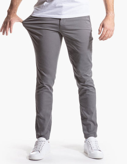 Herren Chinohose Schmal Elegant Mit Elastischem Bund