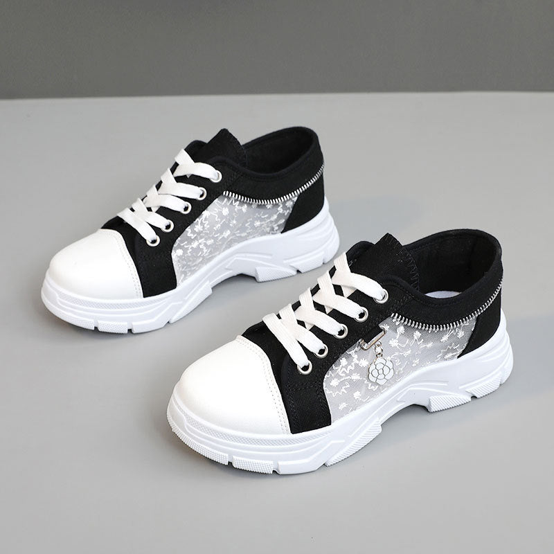 Damen Sneaker Transparent Reißverschluss Modisch