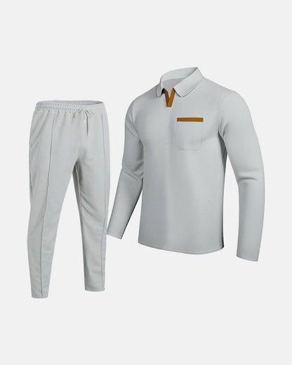 Herren Kombi Set Poloshirt Jogginghose Sportlich Modern