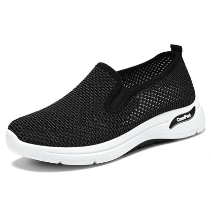 Damen Sneaker Luftig Elastisch Slip On Schuhe Bequem