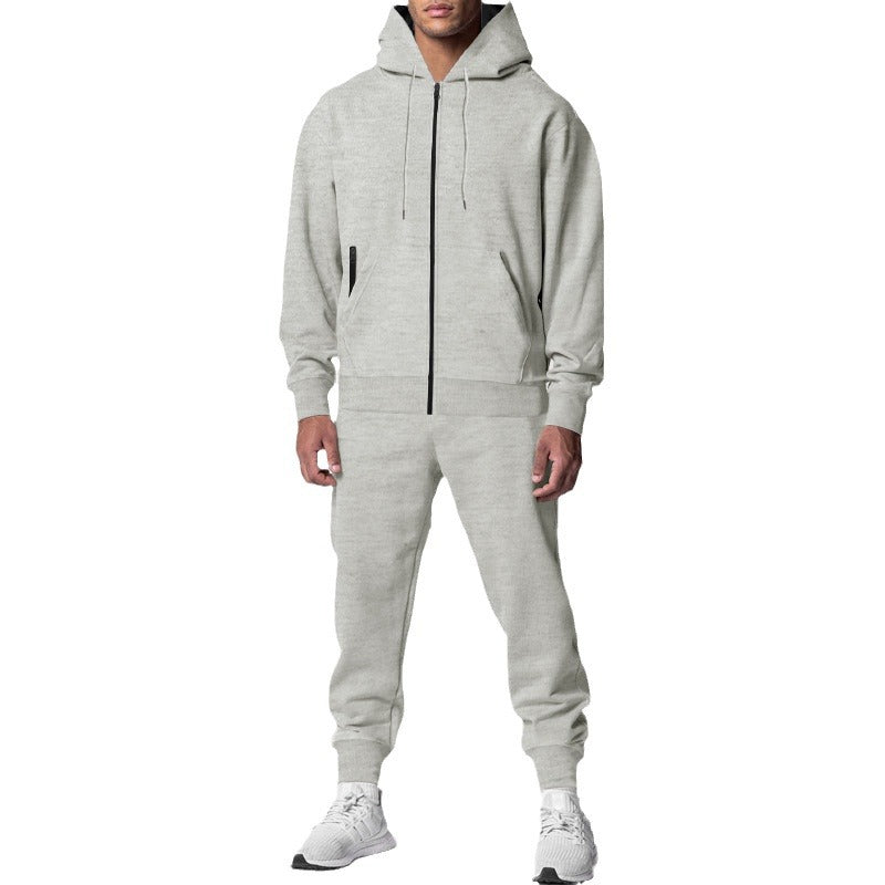 Herren Trainingsanzug Sportlich Modern Schwarz