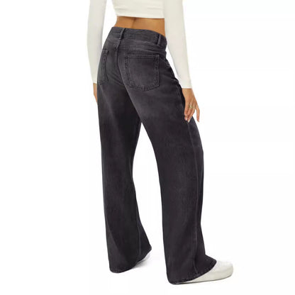 Damen Vintage Jeans Weite Bein Relaxed Fit