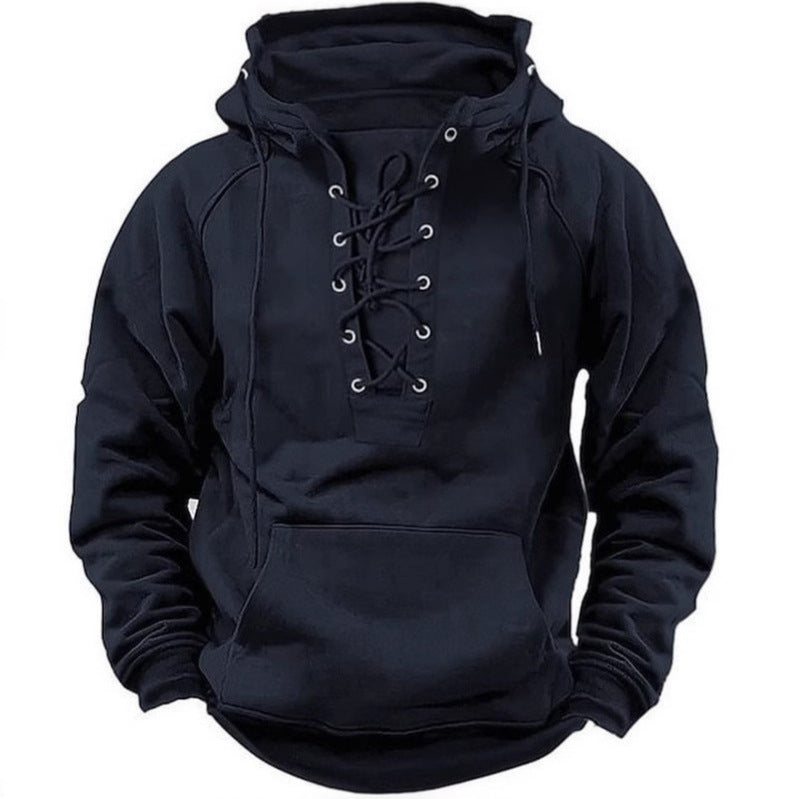 Herren Kapuzensweatshirt Weich Modern Schnüren