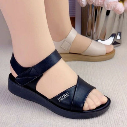 Damen Sandalen Komfort Breiter Riemen Bequem Sommer