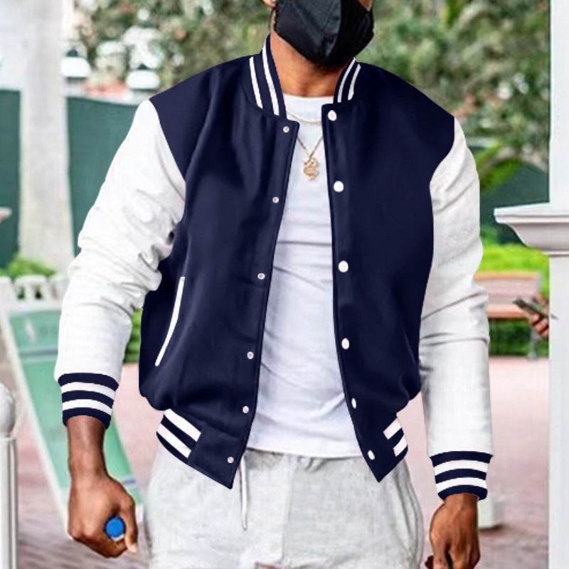 Herren Sportjacke Modern mit Kontrastärmeln Schnellverschluss