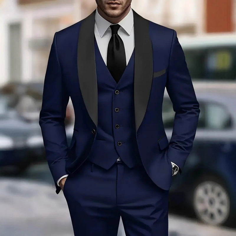 Herren Smokinganzug Eleganter Klassiker Mit Paspeltaschen