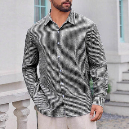 Herren Hemd Schmale Streifen Slim Fit Modern