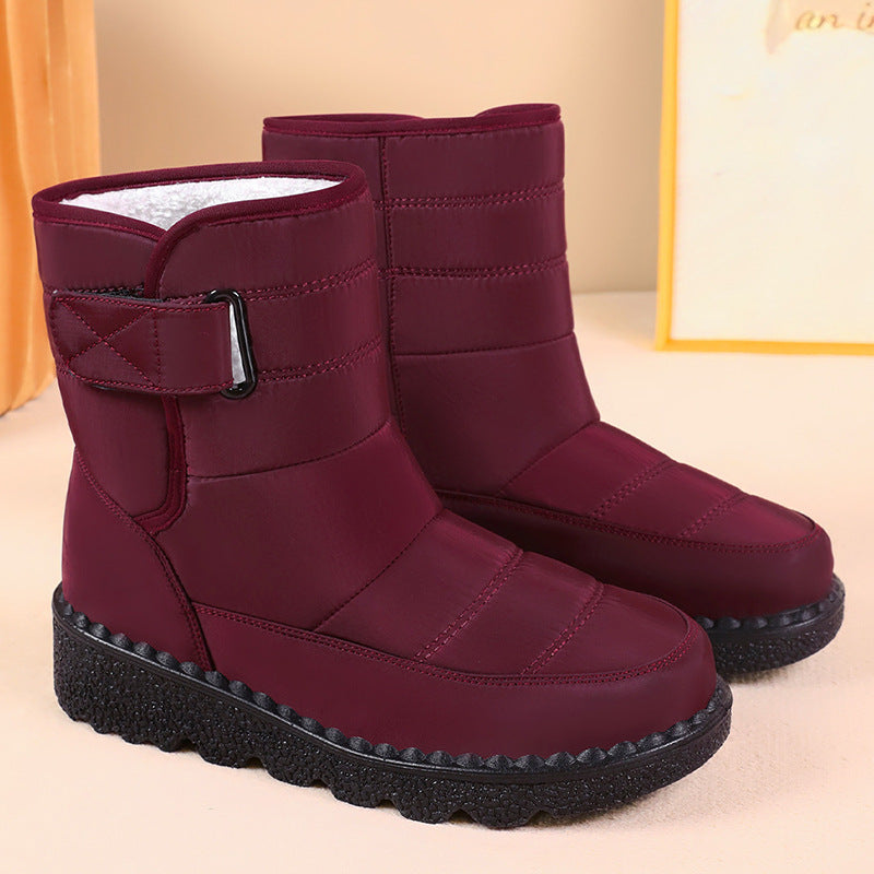 Damen Winterstiefel Isoliert Warm mit Klettverschluss