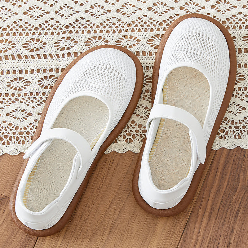 Damen Ballerinas Bequem Elastisch Klettverschluss - BerlinGlamour