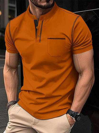 Herren Poloshirt Elegantes Modell Mit Kontraststreifen