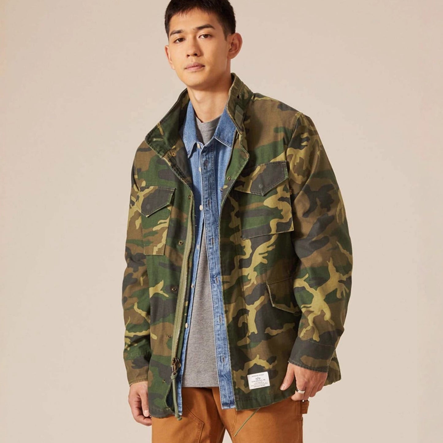 Herren Parka Jacke Wasserabweisend mit verstellbarem Kragen und Taschen