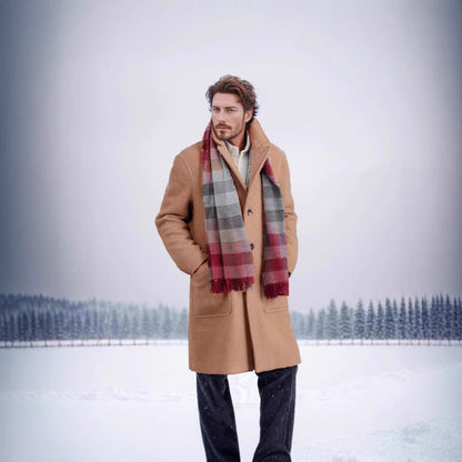 Herren Lammfellmantel Eleganter Wintermantel Lang