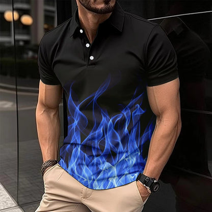 Herren Poloshirt mit Brusttasche Farbverlauf Casual