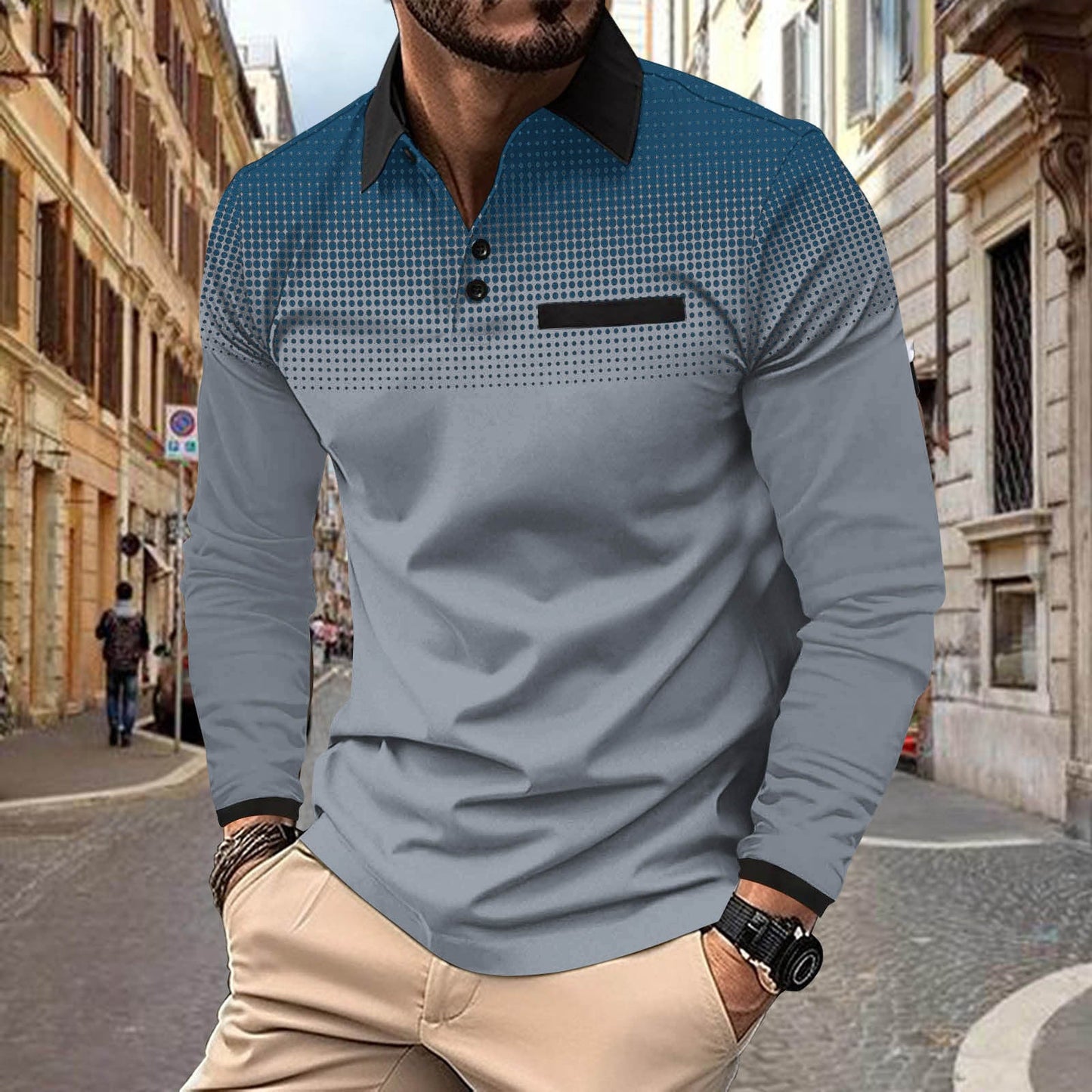 Herren Poloshirt Modern Grafik Design Berlin Style