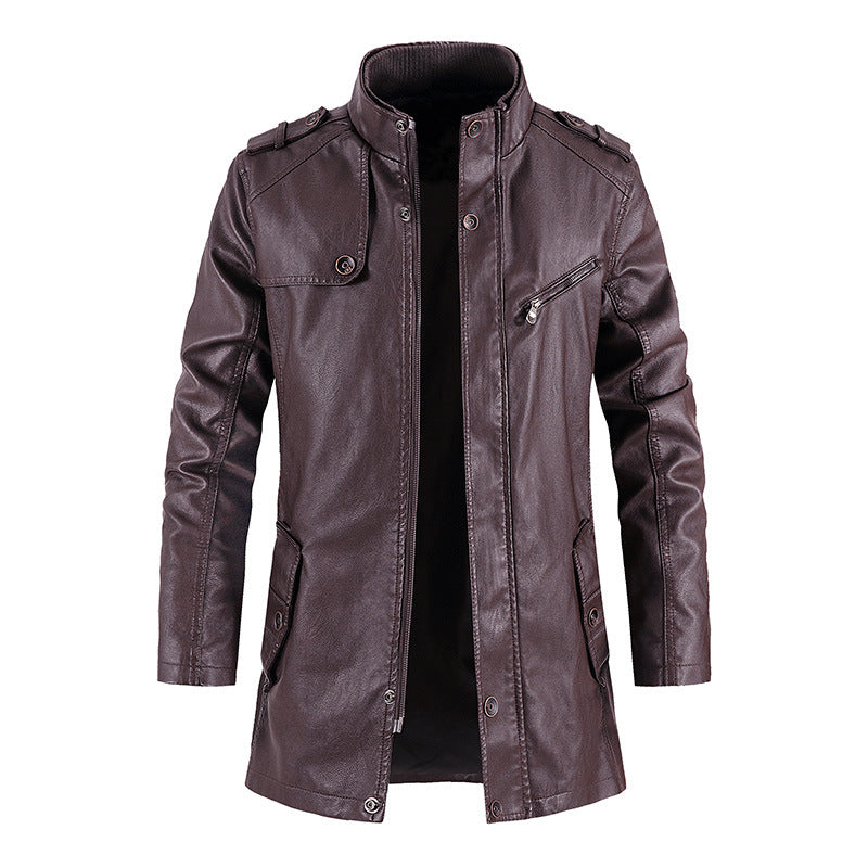 Lederjacke Herren Modern Lederschutzjacke Schwarz