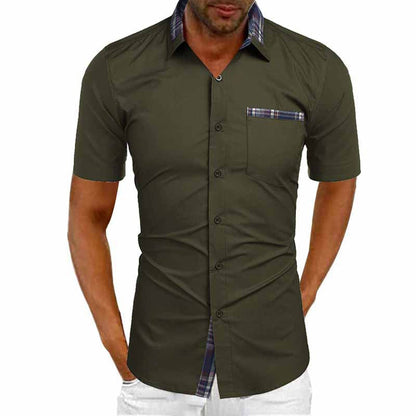 Herren Hemd Kurzarm Kariert Modern Berlin