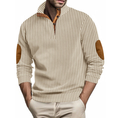 Herren Pullover Modern Leder Details Schwarzwald Style