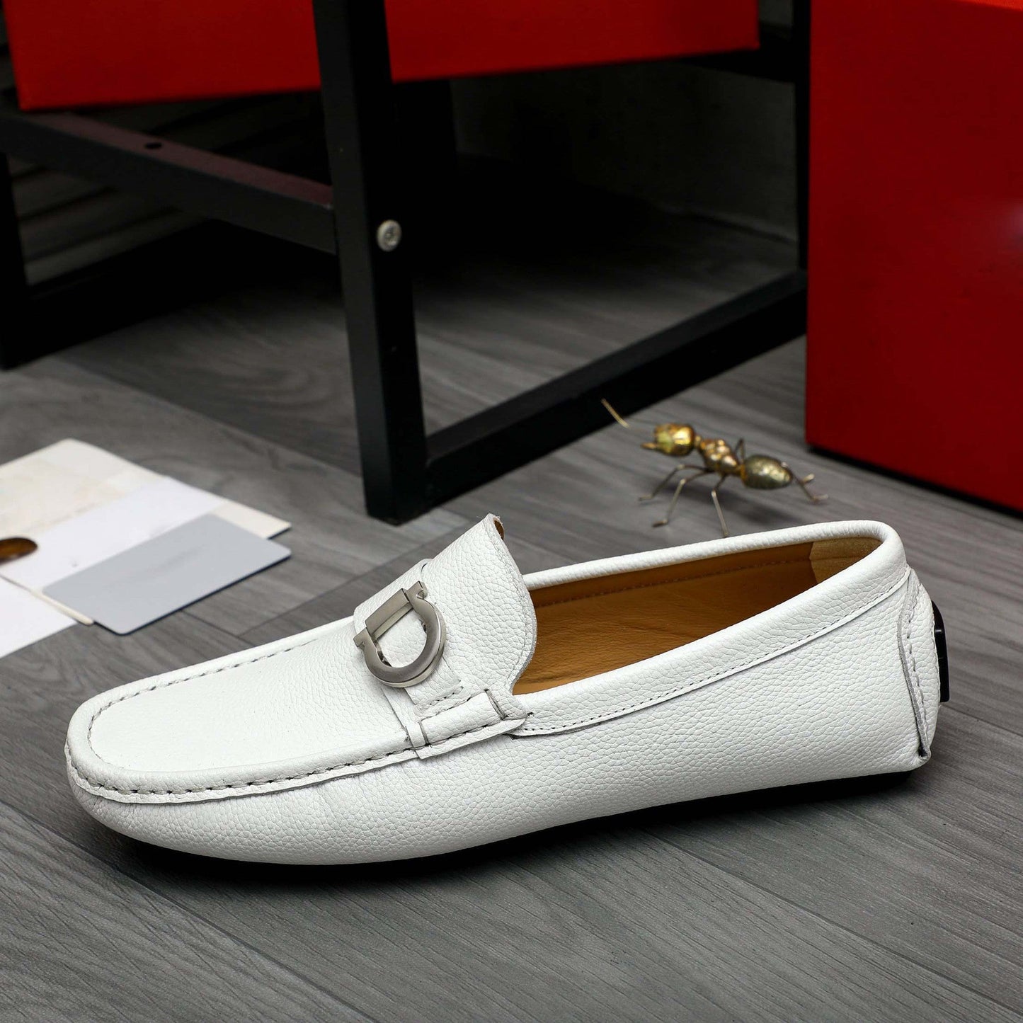 Damen Mokassins Leder Elegante Schuhe Frauen