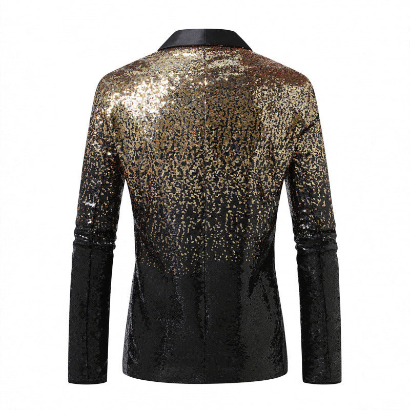 Herren Glitzerblazer Elegant Pailletten Designer Jacke