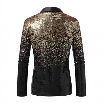 Herren Glitzerblazer Elegant Pailletten Designer Jacke