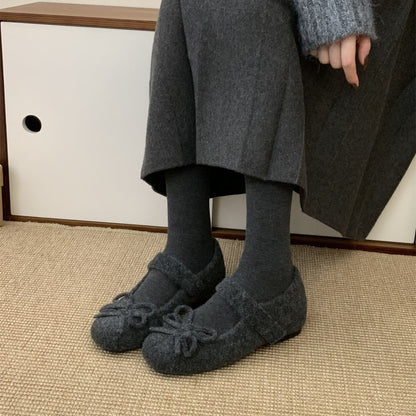Damen Hausschuhe Flauschig Warm mit Schleife