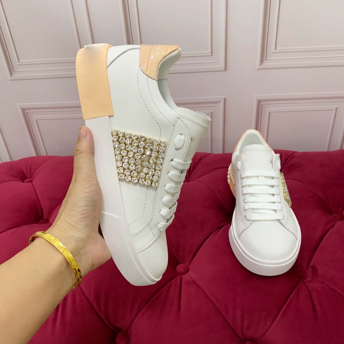 Damen Sneaker Glitzer Schuhe Elegant Modisch