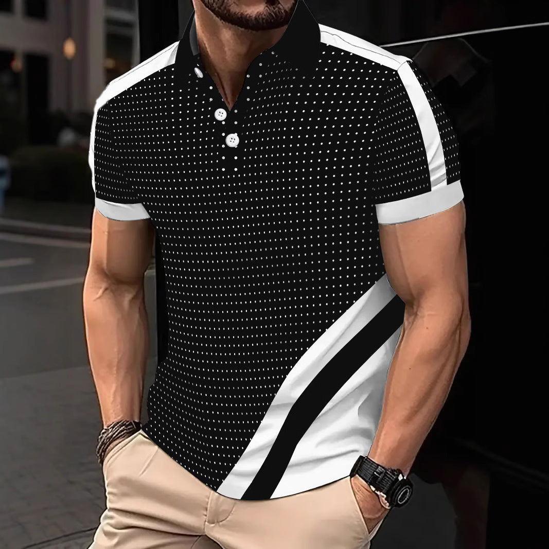 Herren Polohemd Kurzarm Modern mit Punktdesign