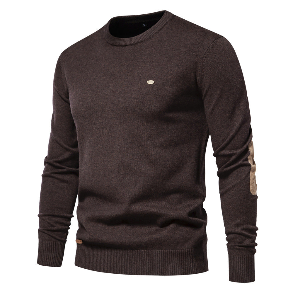 Herren Pullover Weich Strickstoff Rundhals Modern
