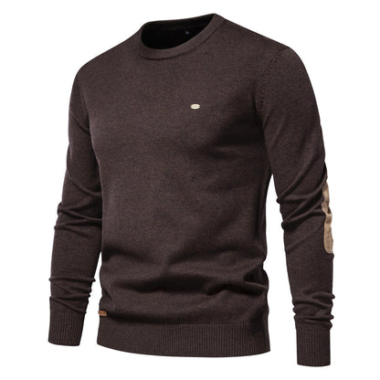 Herren Pullover Weich Strickstoff Rundhals Modern