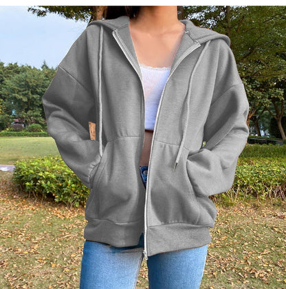 Bequeme Damen Kapuzenjacke Lässig Mit Taschen