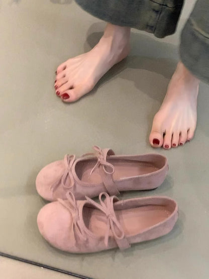 Damen Ballerinas Schleifen Design Bequem Komfort