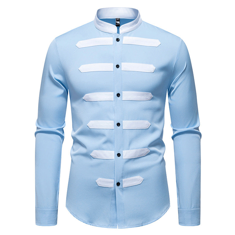 Herren Langarmhemd Modern mit Kontraststreifen SlimFit