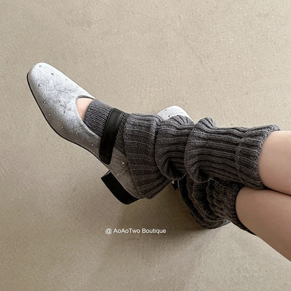 Damen Ballerinas Elegante mit Riemen Glitzer