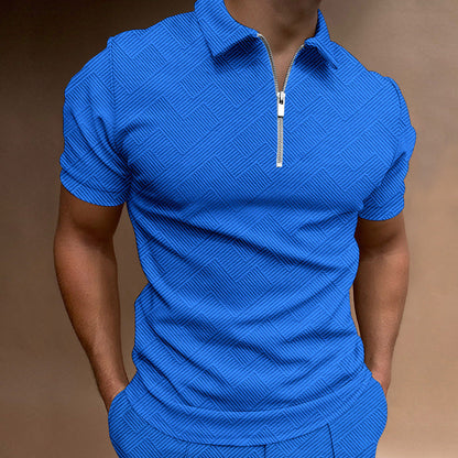 Herren Polo-Shirt Sportlich mit Reißverschluss Modern